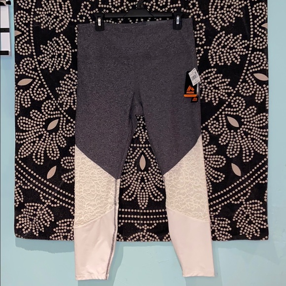 RBX Pants - RBX Grey leggings with lace accent